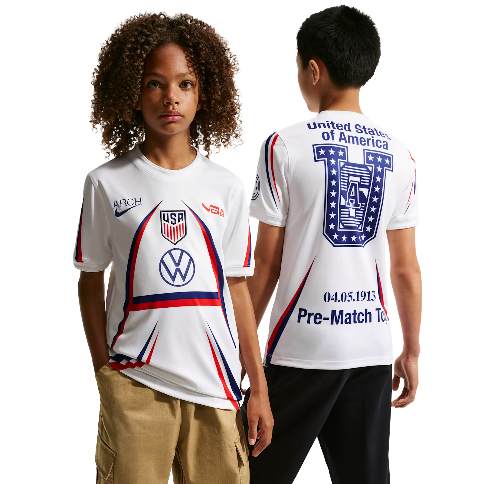 Nike アメリカンフットボール ユニフォーム 98 L Nike x V.A.A. x USA Big Kids' Short-Sleeve Soccer Top – Canary Yellow